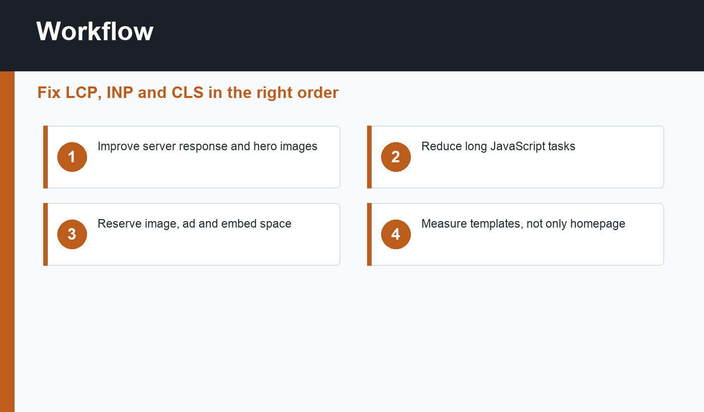 WordPress Core Web Vitals workflow