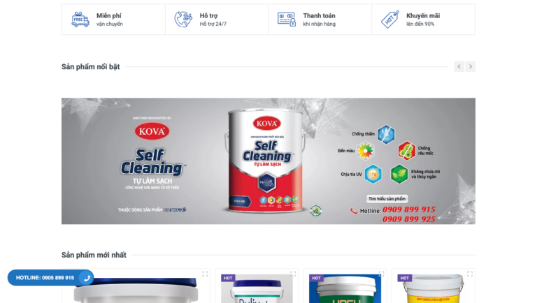 Real screenshot of Dai Ly Son Da Nang product homepage