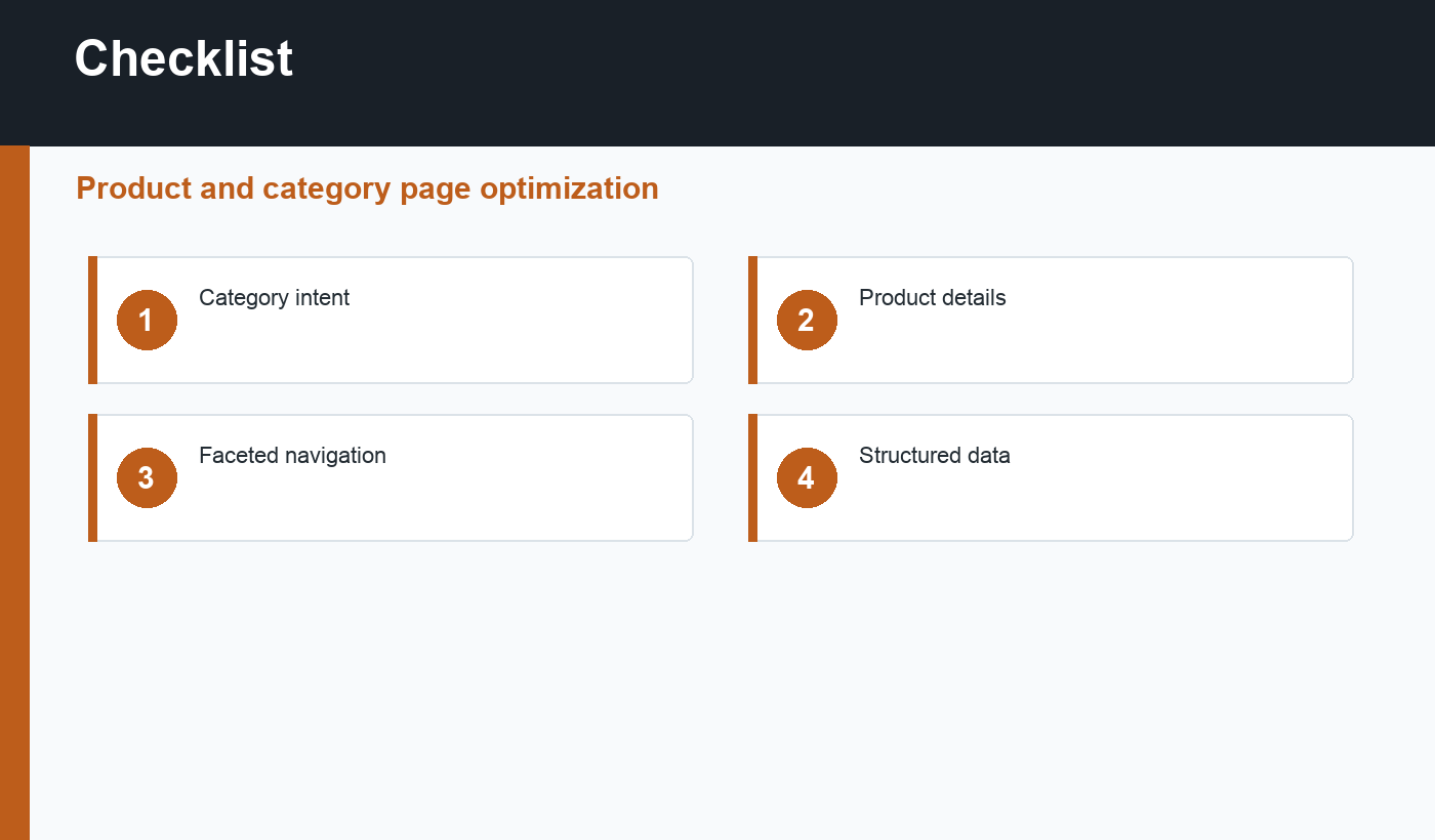 ecommerce SEO basics checklist
