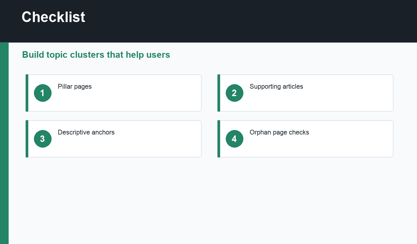 internal linking for SEO checklist