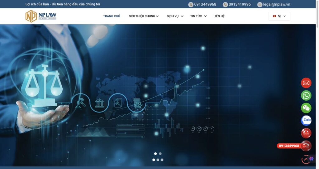 NPLaw legal services website homepage