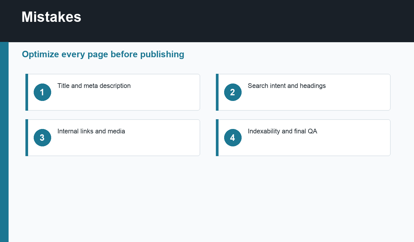 on-page SEO checklist mistakes to avoid