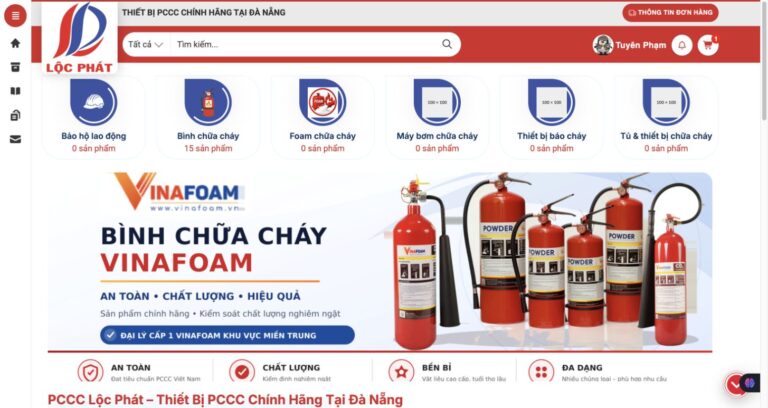 PCCC Loc Phat ecommerce homepage