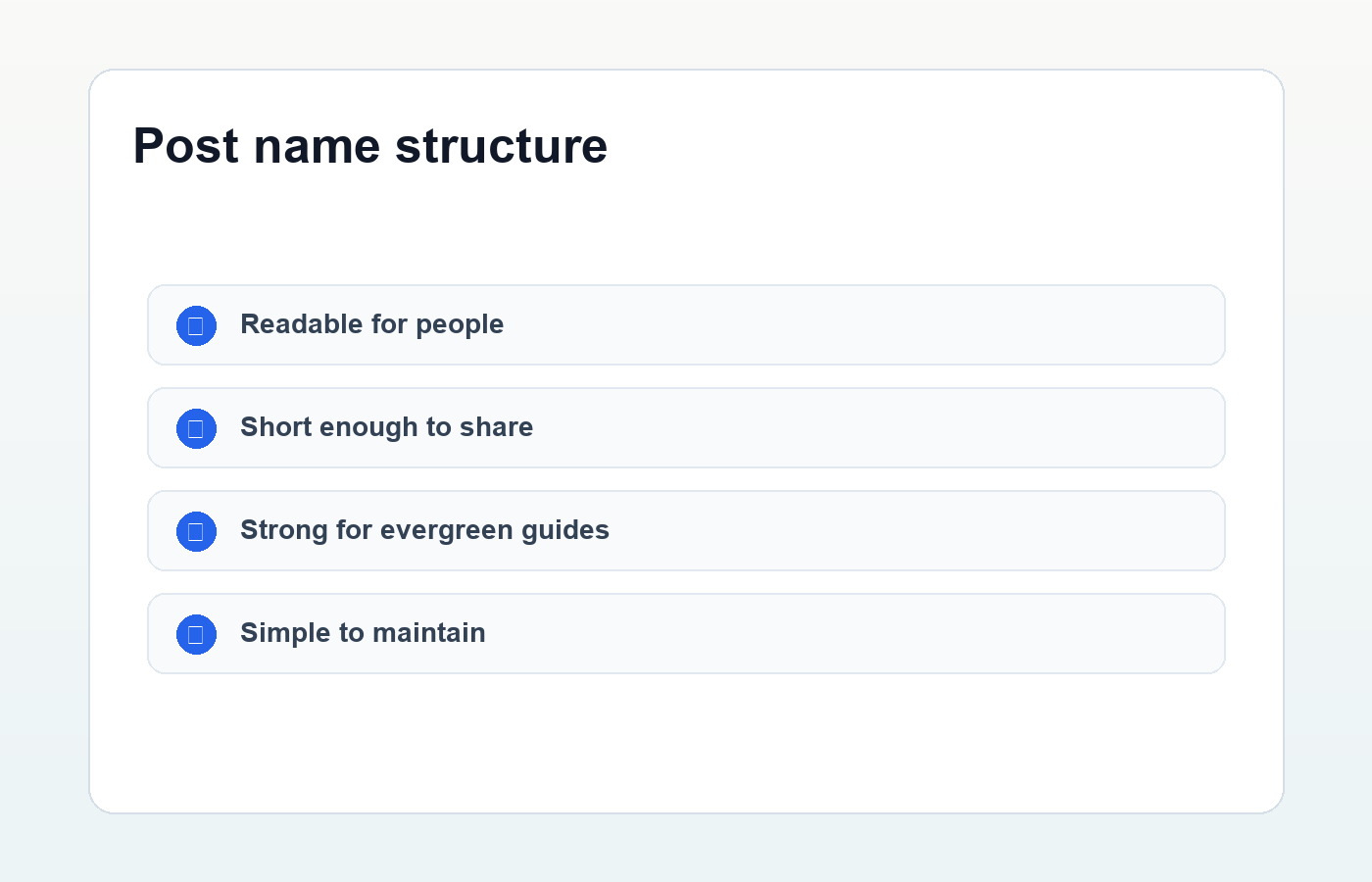 WordPress post name permalink structure checklist