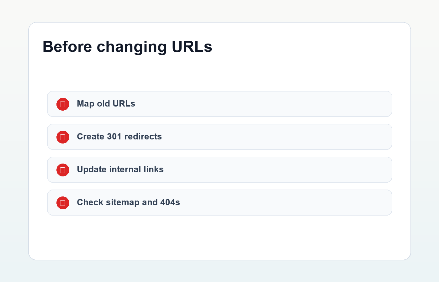 Redirect checklist before changing WordPress permalinks