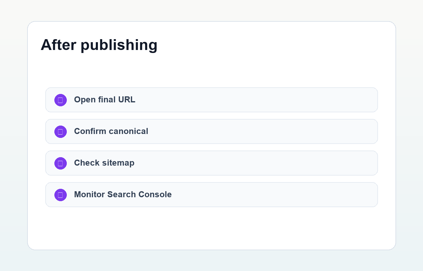 WordPress permalink sitemap and canonical check after publishing