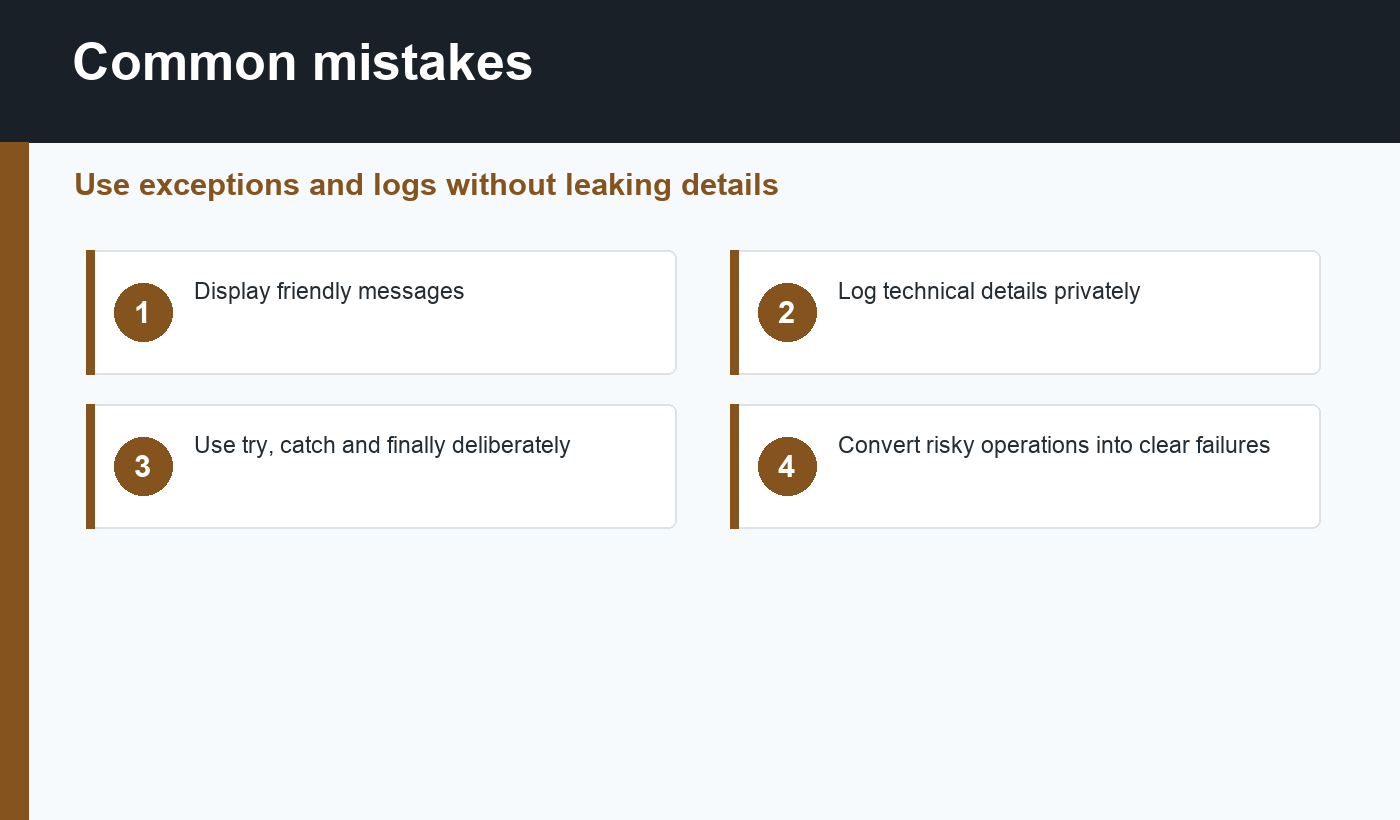 PHP error handling mistakes to avoid