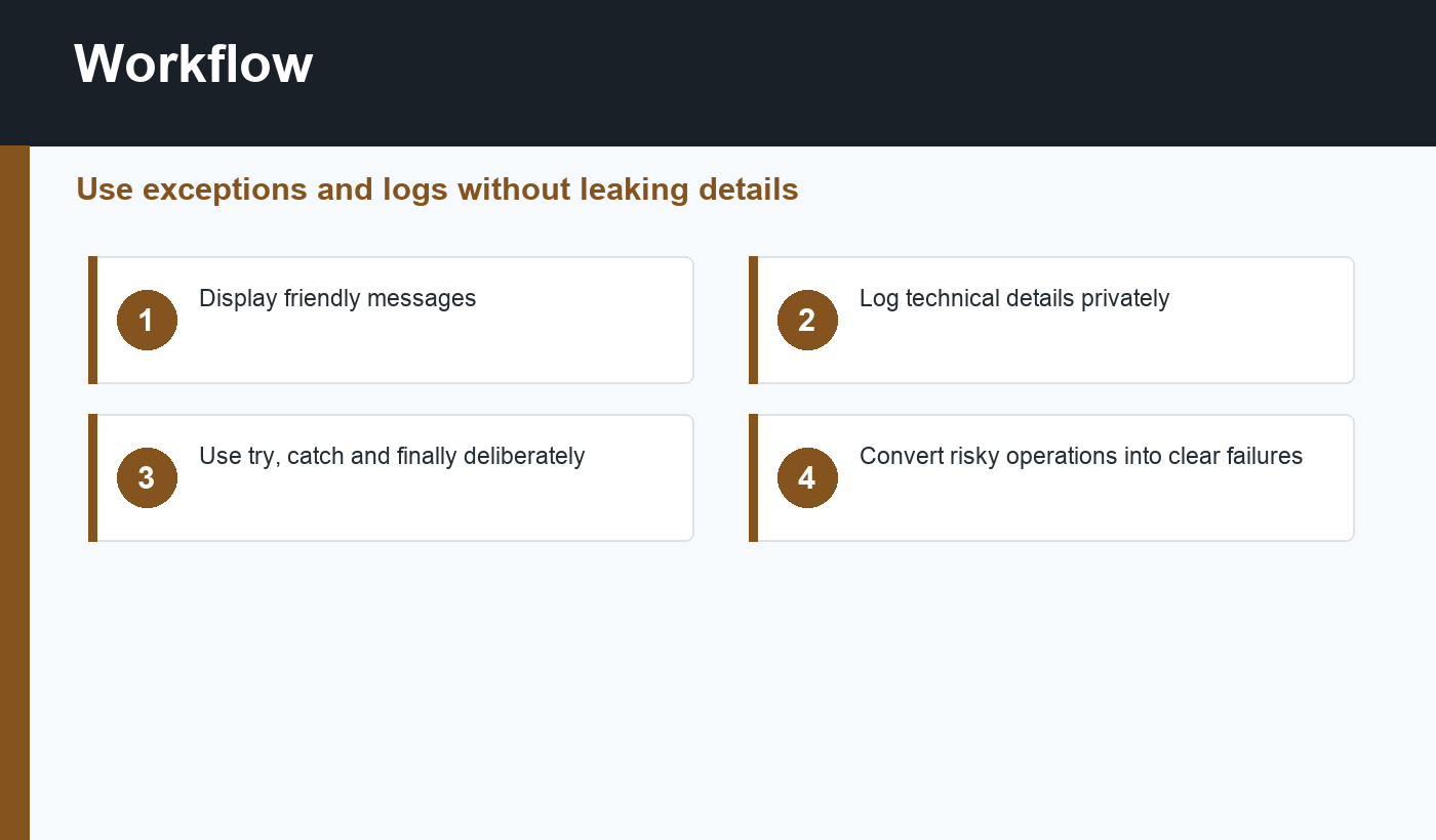 PHP error handling workflow