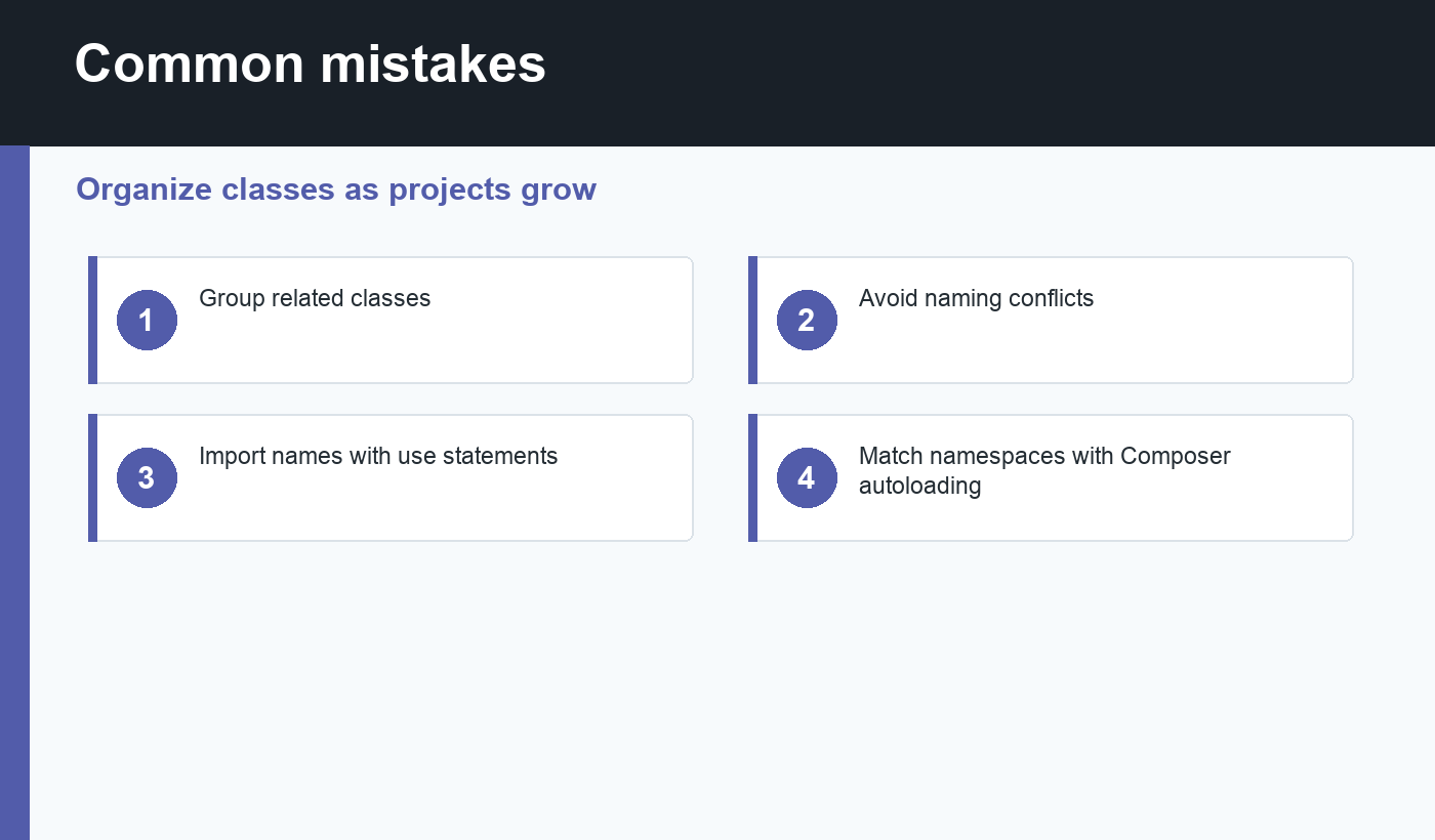 PHP namespaces mistakes to avoid