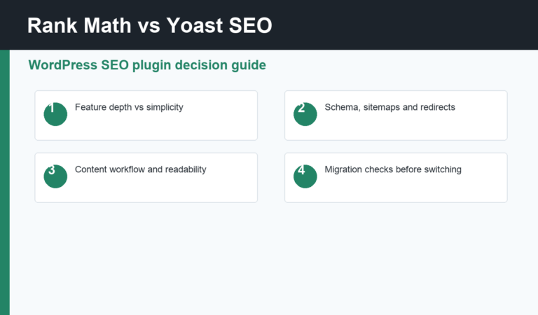 Rank Math vs Yoast SEO comparison guide for WordPress