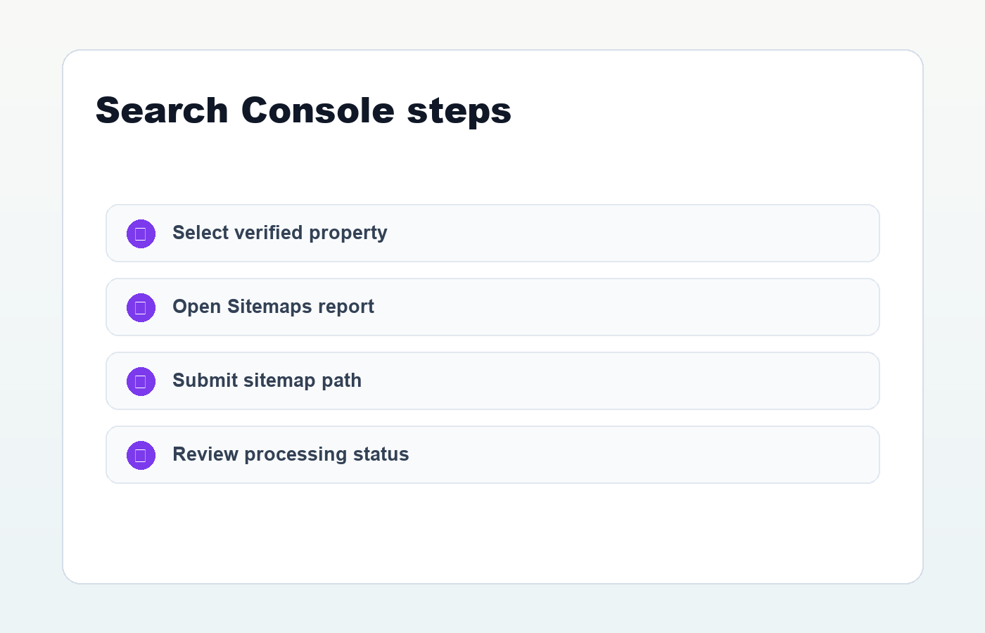 Google Search Console sitemap submission steps