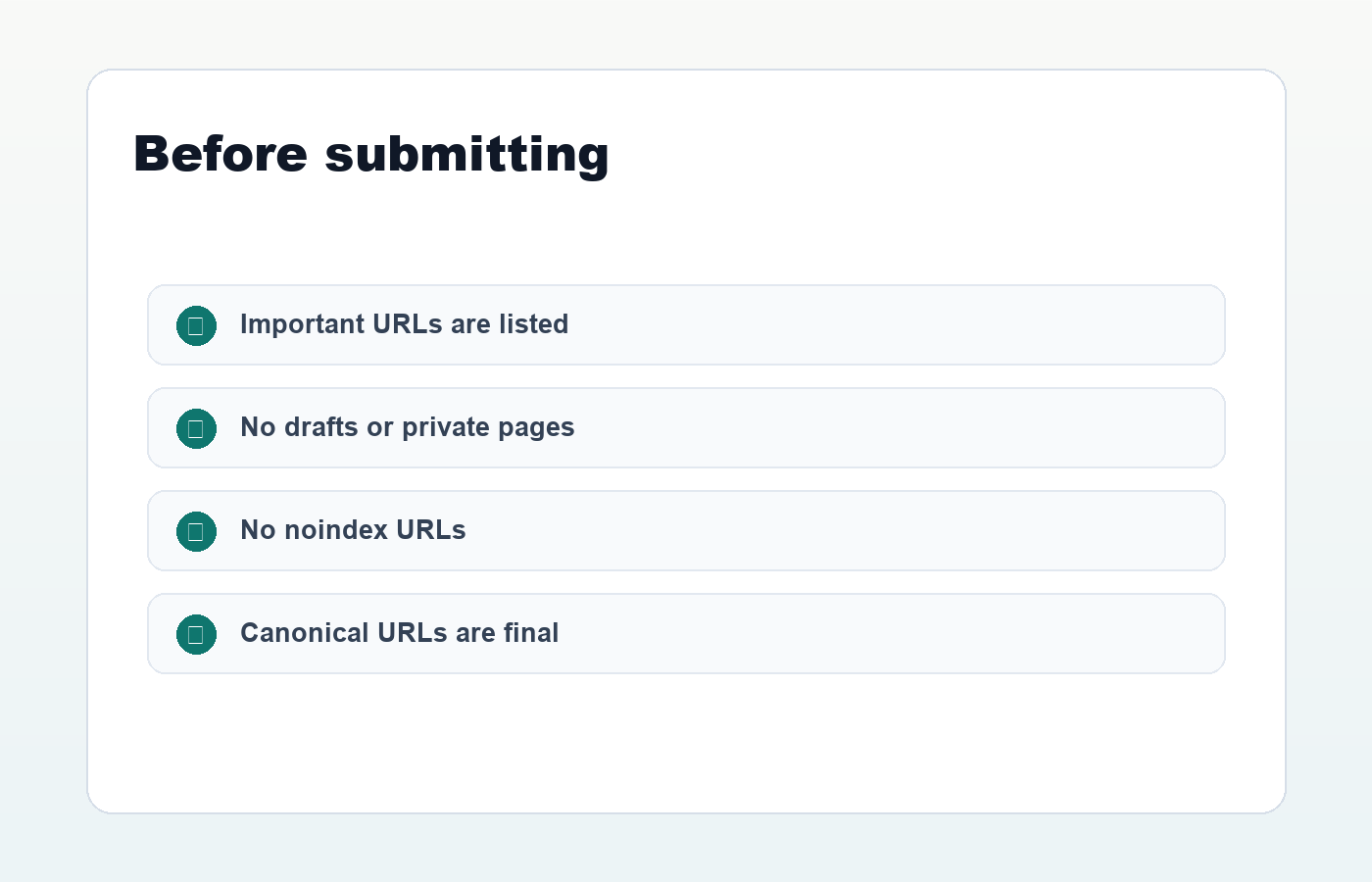 WordPress sitemap checks before submitting to Google