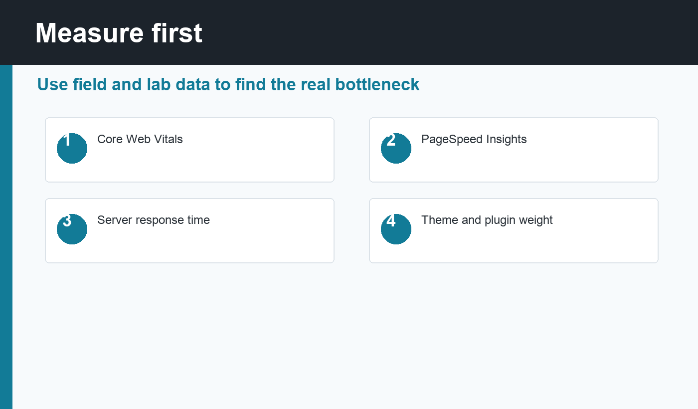 WordPress performance measurement dashboard