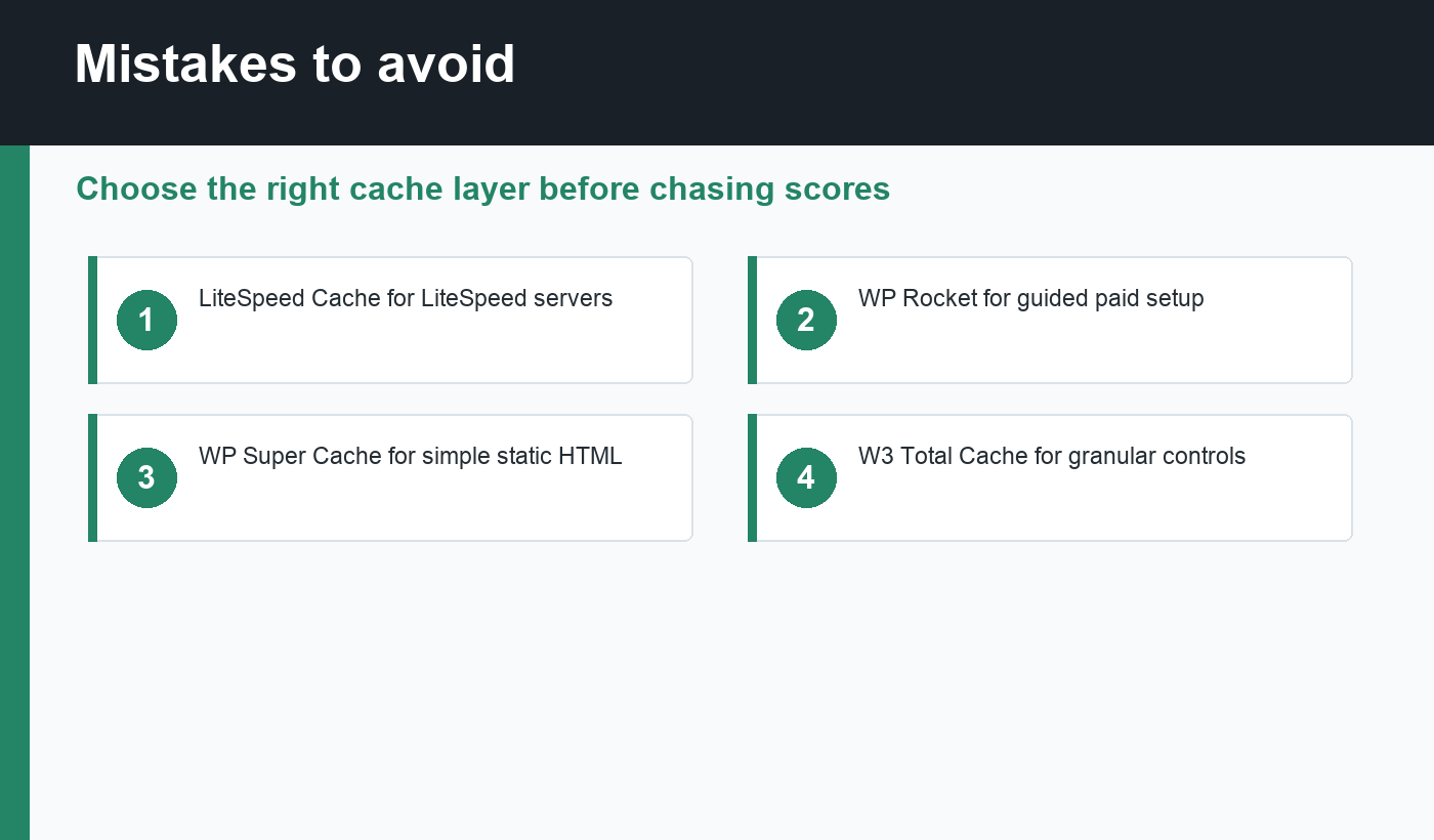WordPress caching plugin mistakes to avoid