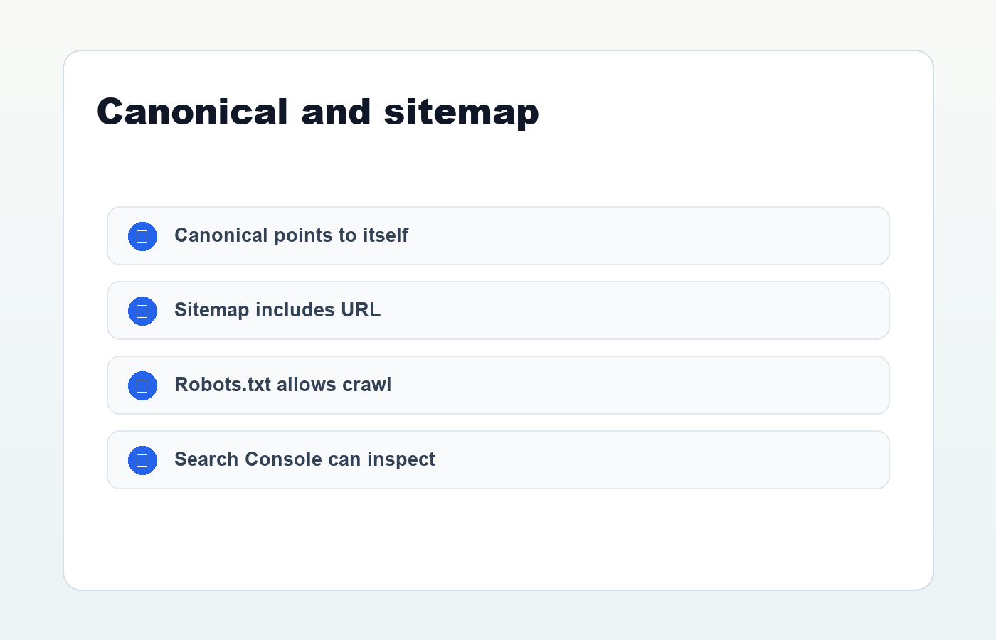 WordPress canonical URL and sitemap indexing checks