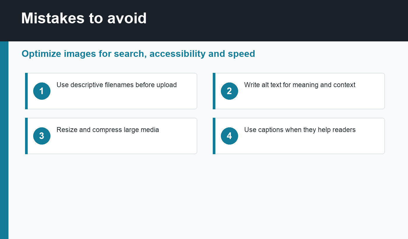 WordPress image SEO mistakes to avoid