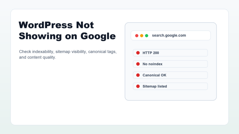 WordPress not showing on Google indexing troubleshooting checklist