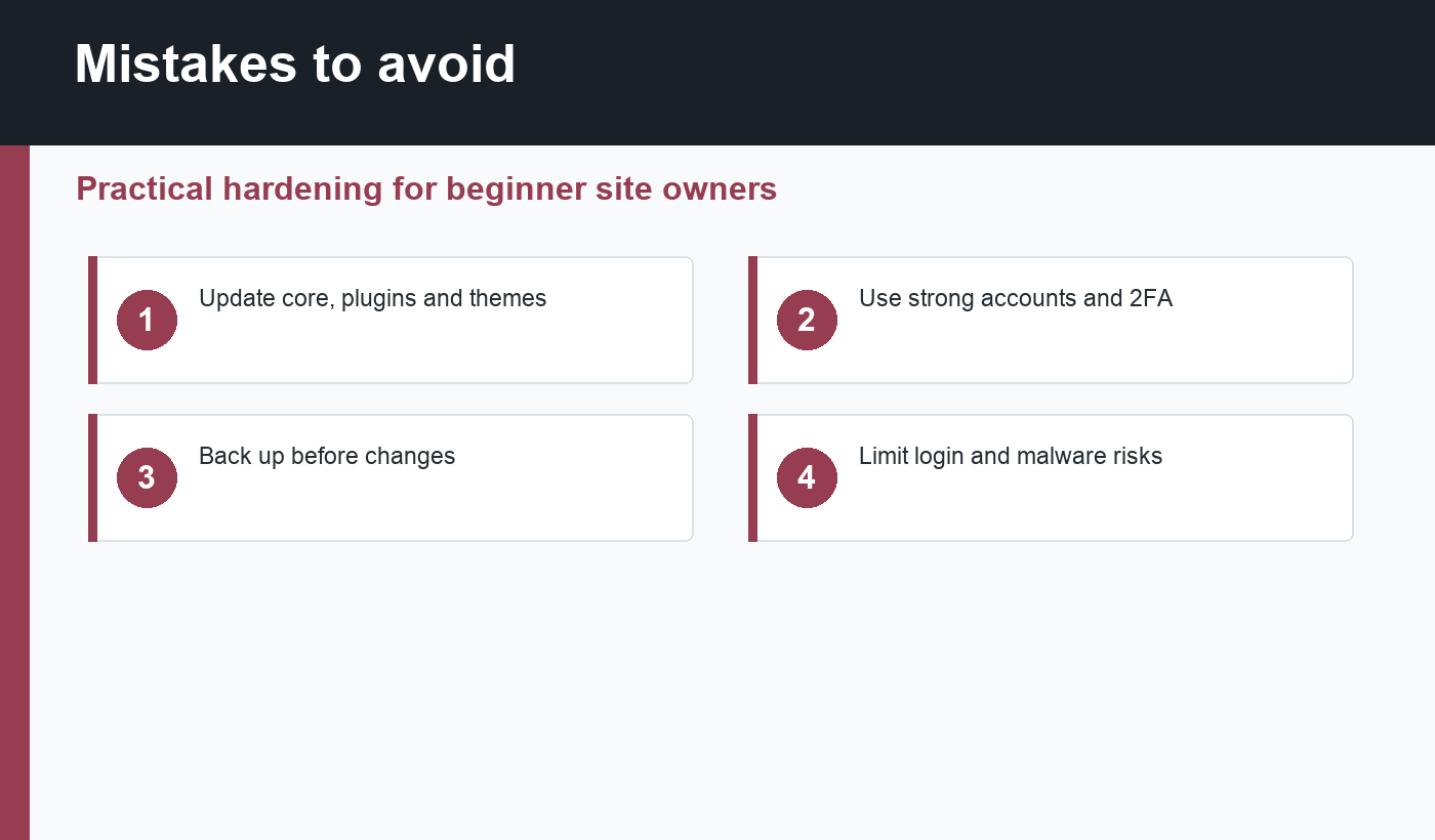 WordPress security mistakes to avoid