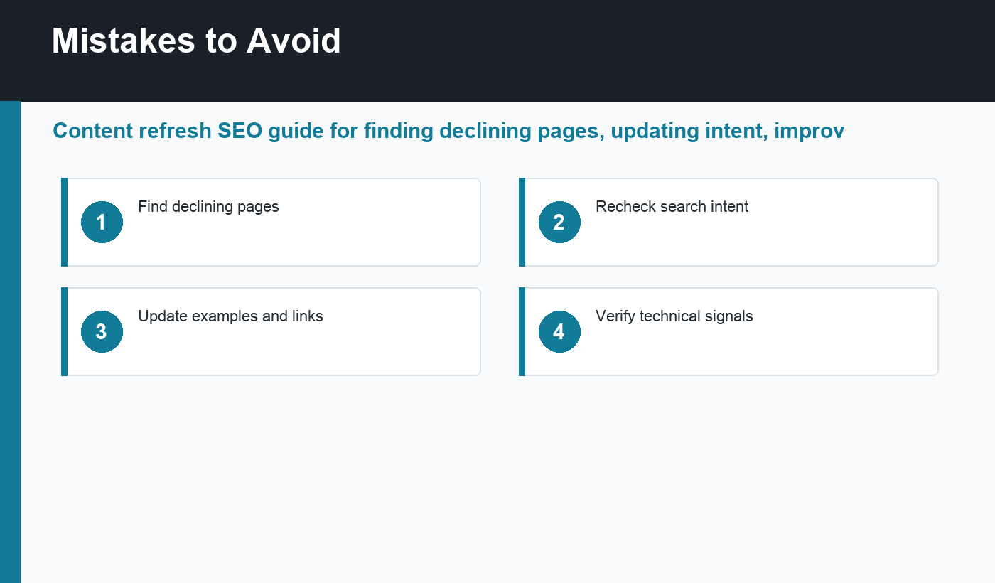 content refresh SEO mistakes to avoid