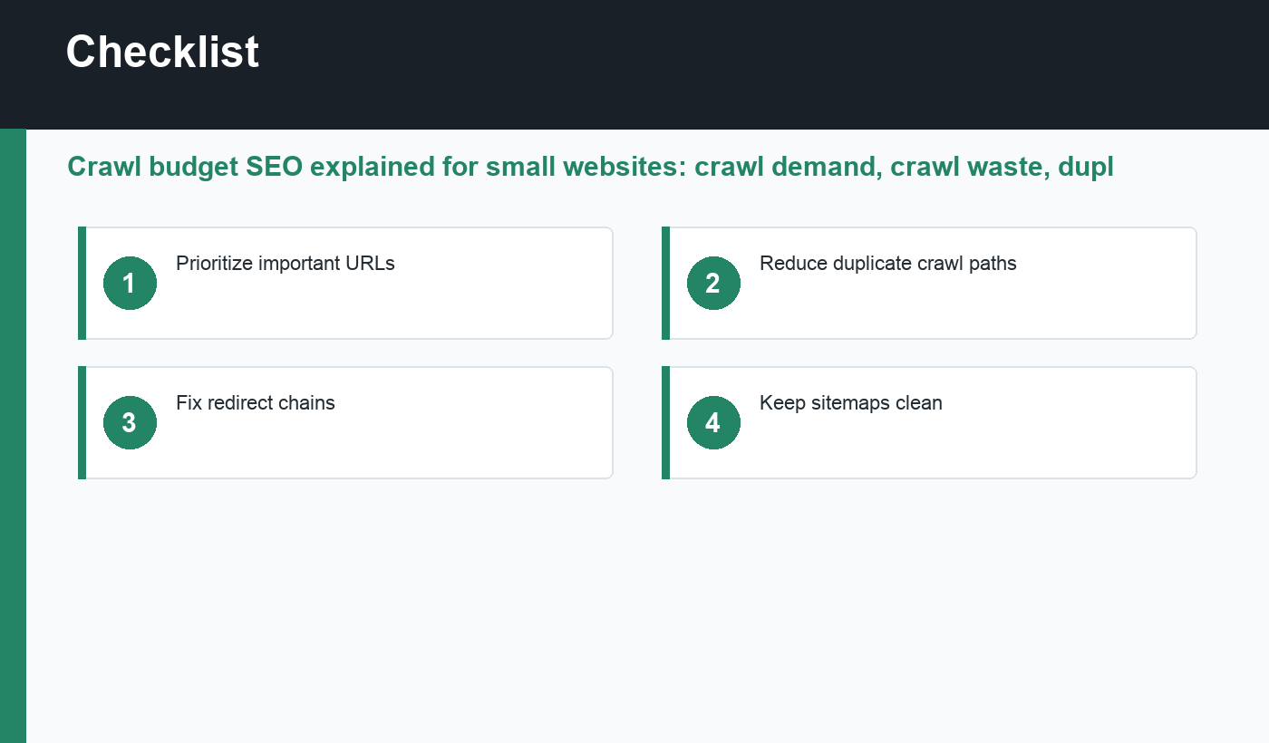 crawl budget SEO checklist