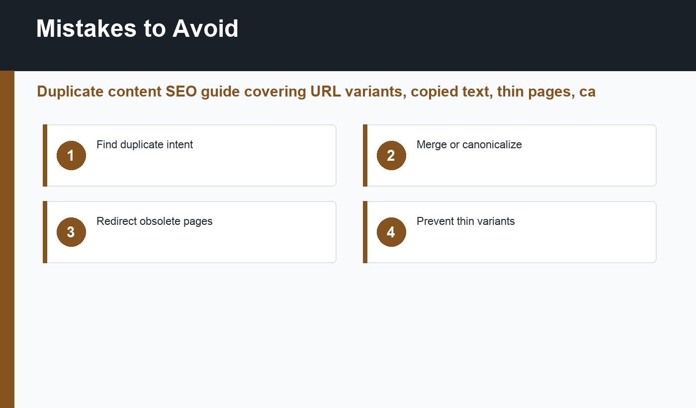 duplicate content SEO mistakes to avoid