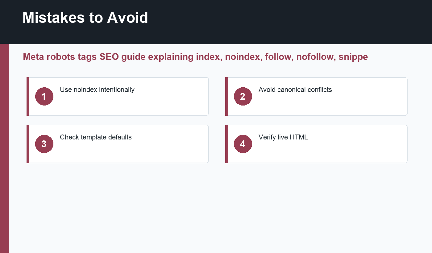 meta robots tags SEO mistakes to avoid