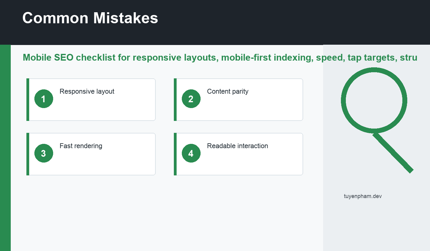 mobile SEO checklist common mistakes