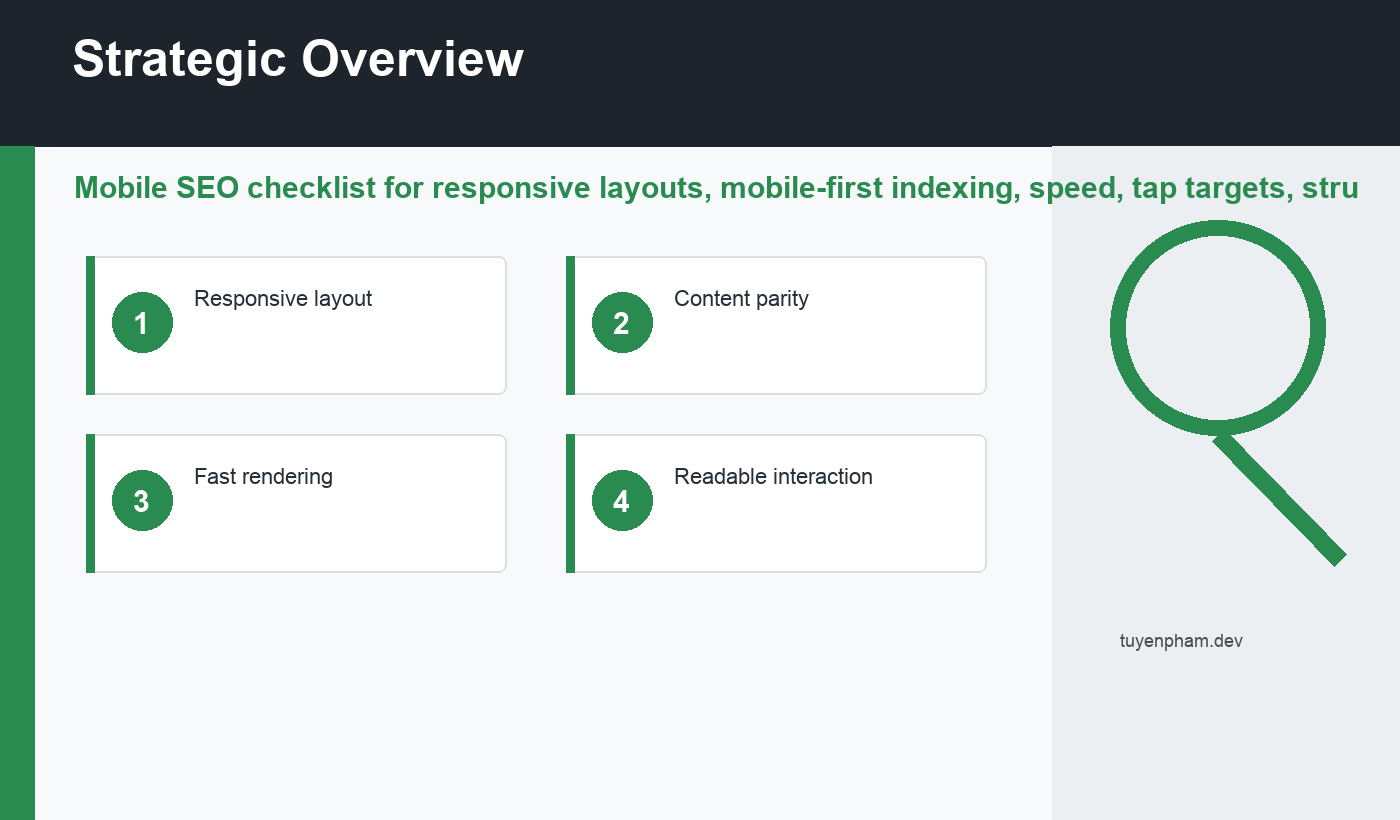 mobile SEO checklist overview diagram