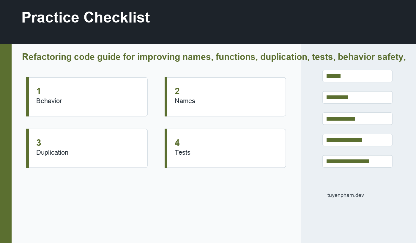 refactoring code checklist