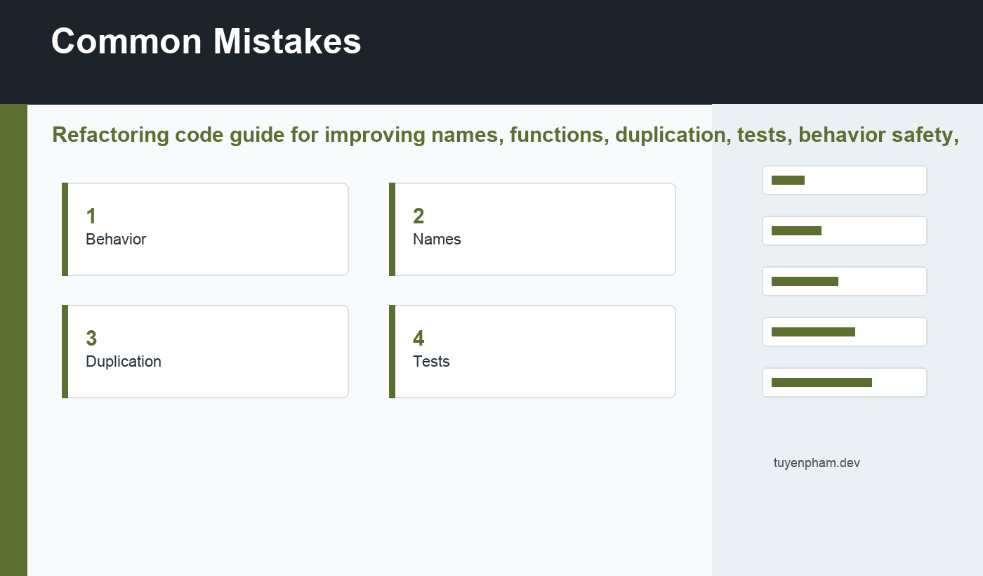 refactoring code common mistakes