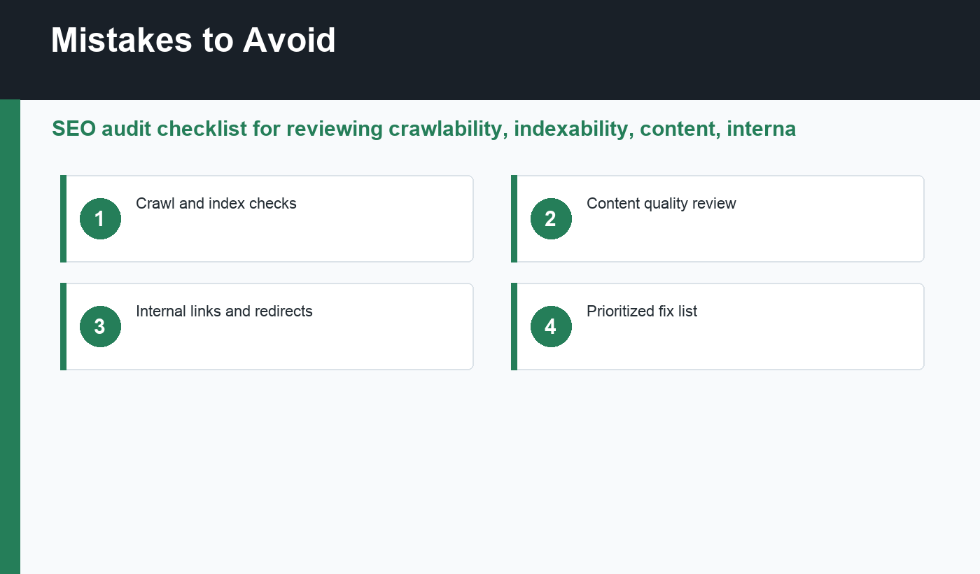SEO audit checklist mistakes to avoid