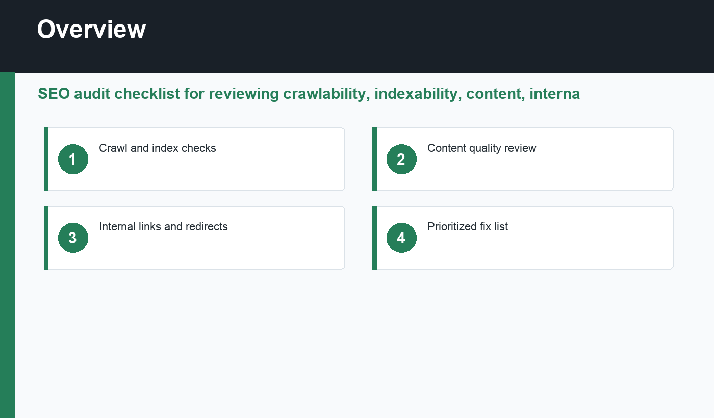 SEO audit checklist overview