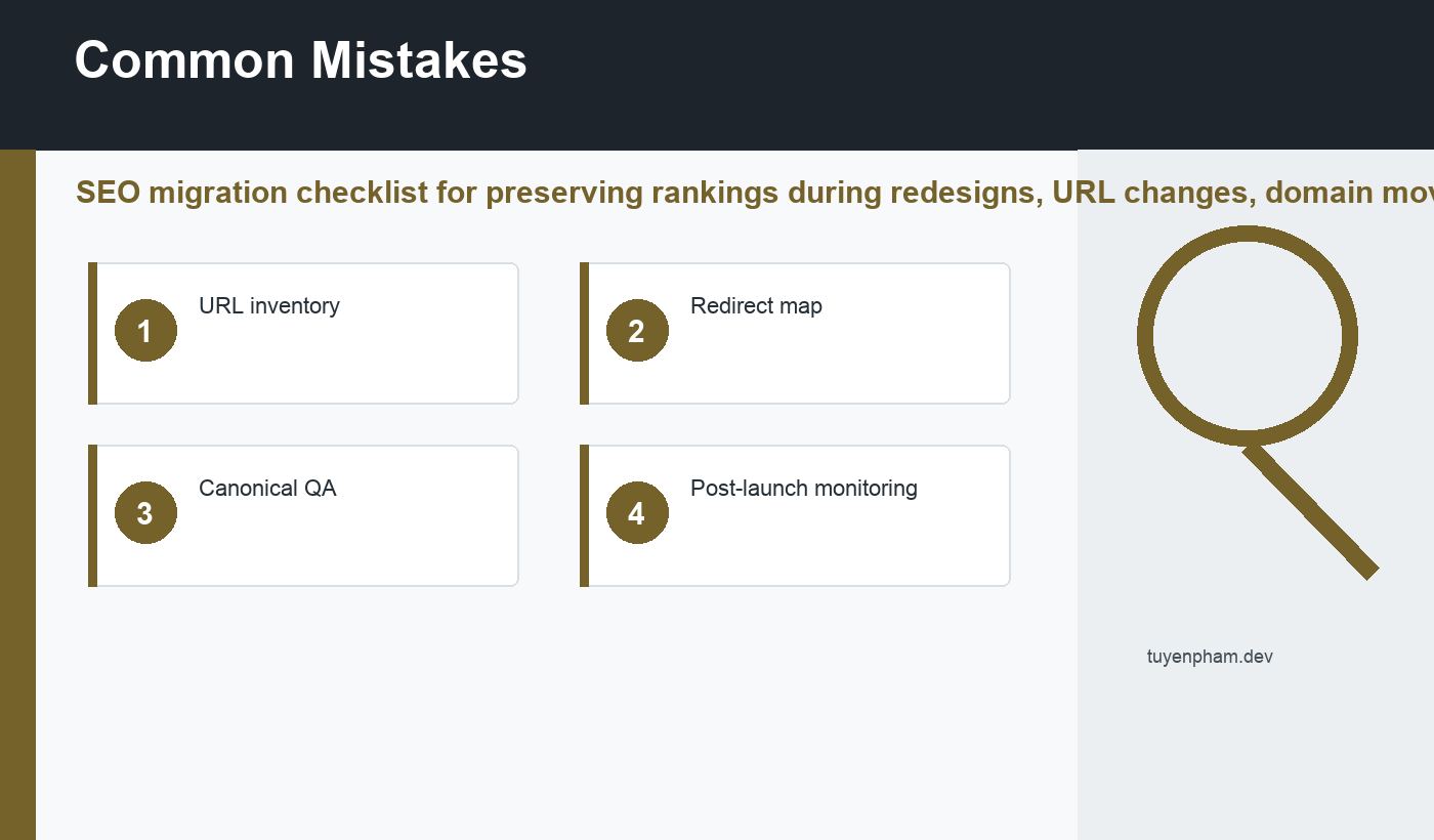 SEO migration checklist common mistakes