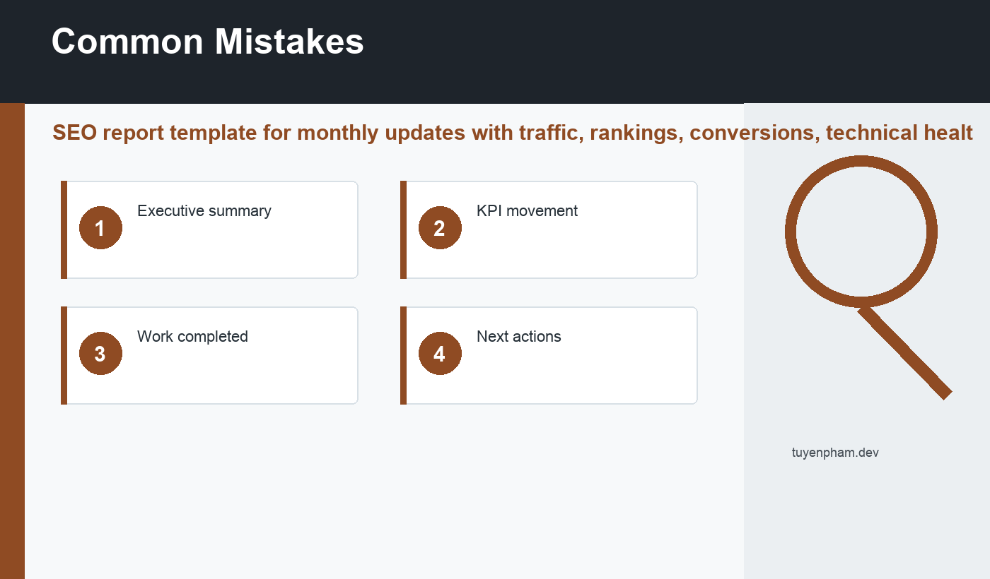 SEO report template common mistakes