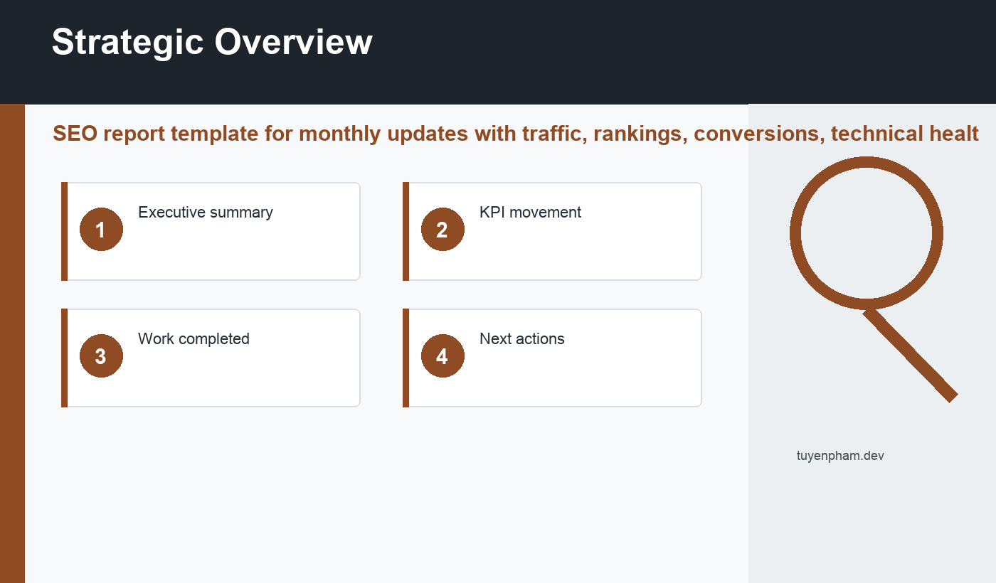 SEO report template overview diagram