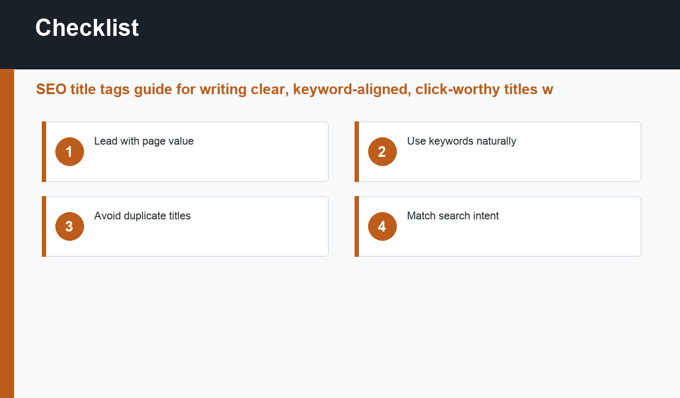 SEO title tags checklist