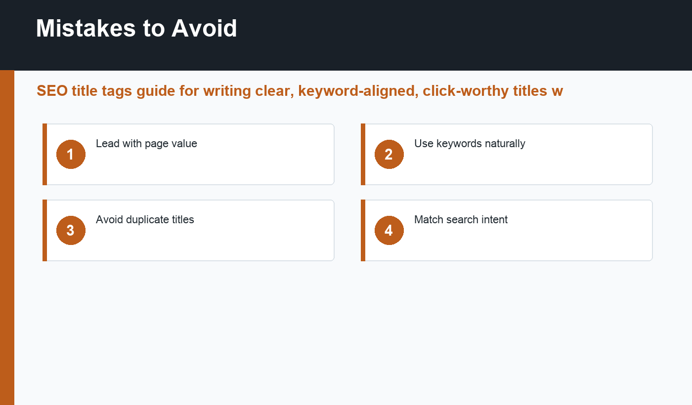 SEO title tags mistakes to avoid