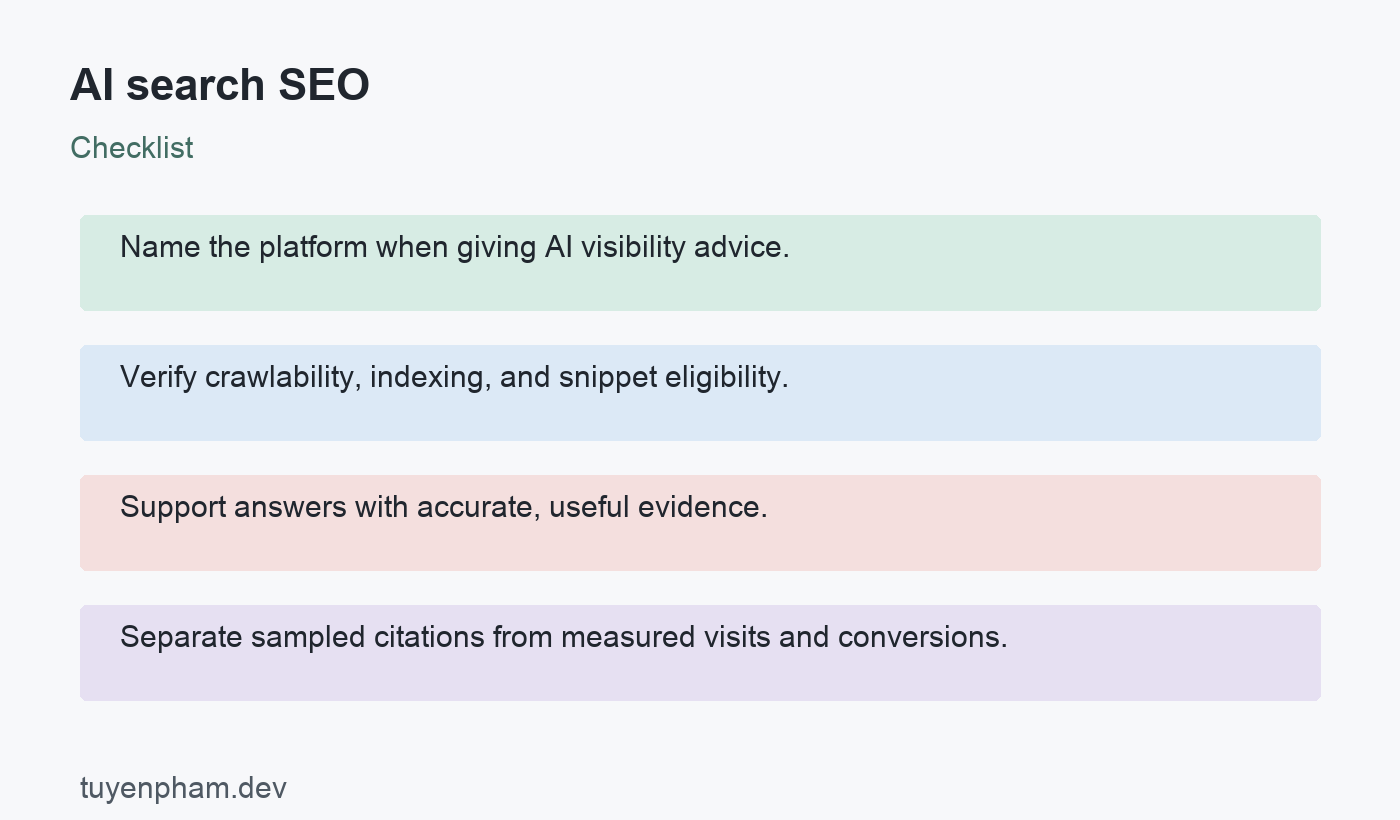 AI search SEO: checklist