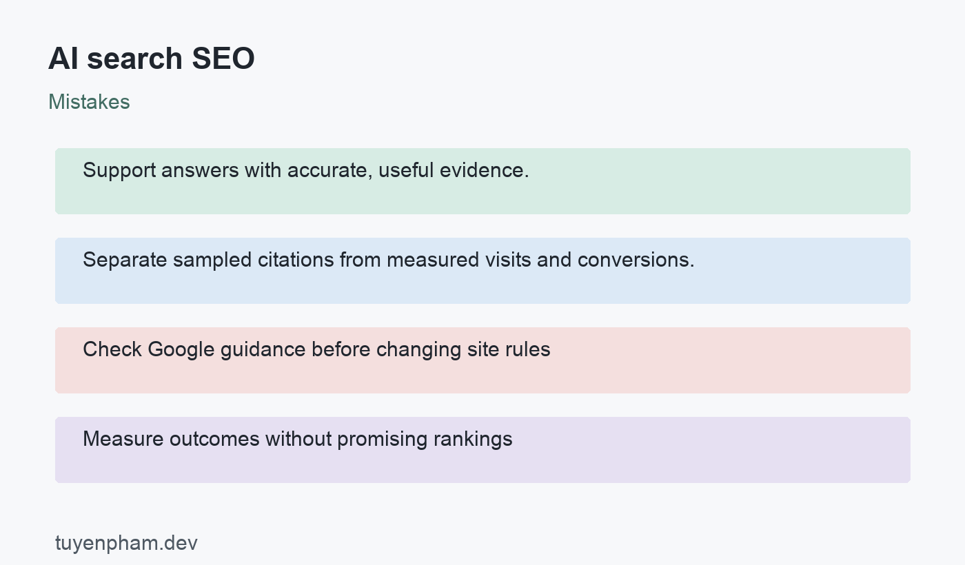 AI search SEO: mistakes