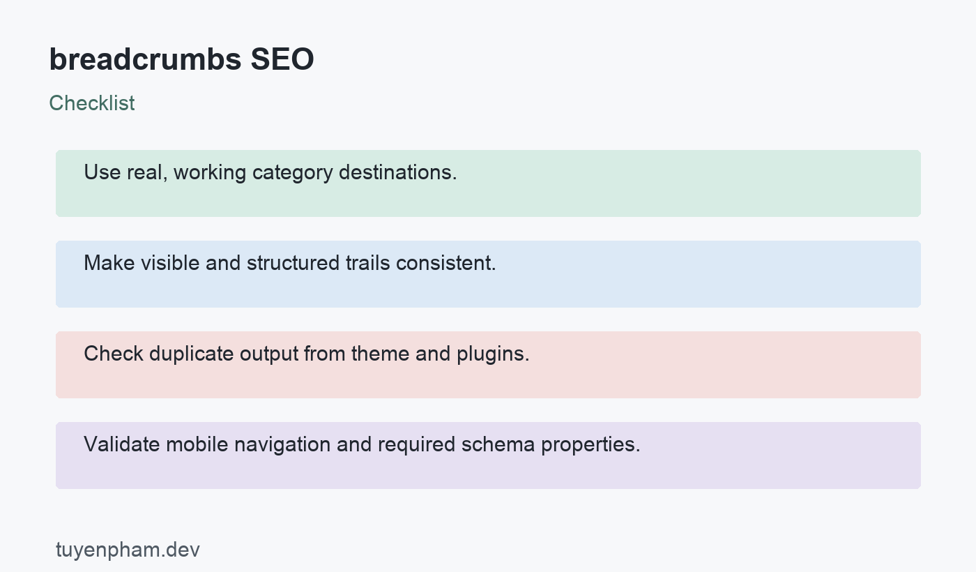 breadcrumbs SEO: checklist
