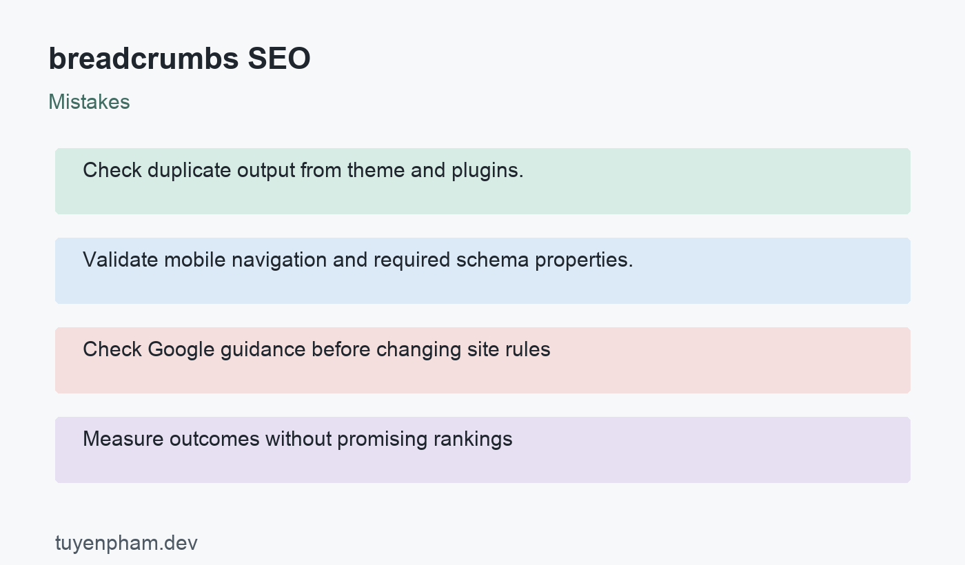 breadcrumbs SEO: mistakes