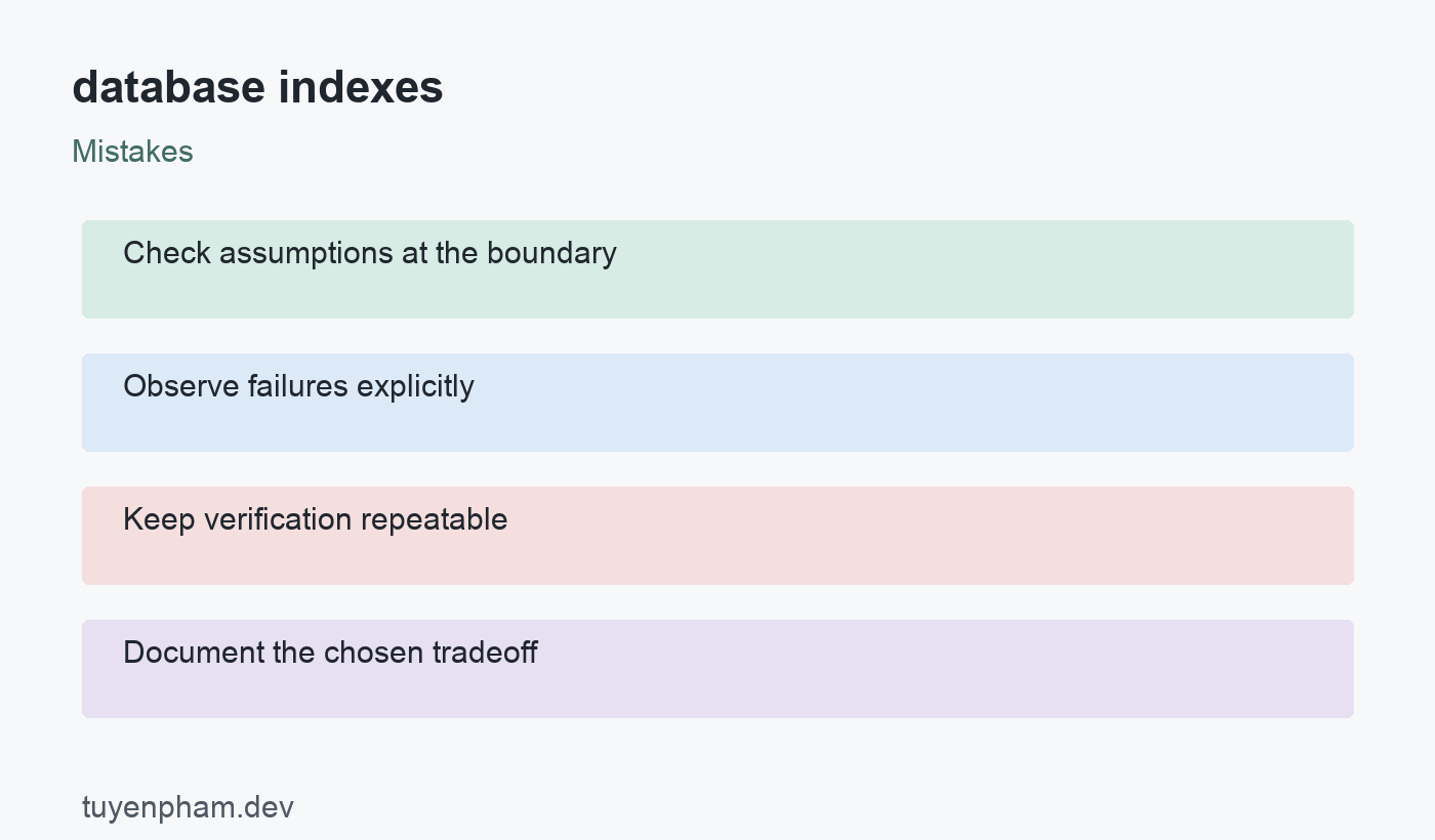 database indexes: mistakes