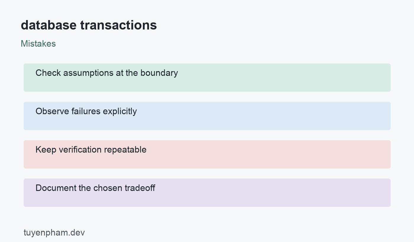 database transactions: mistakes