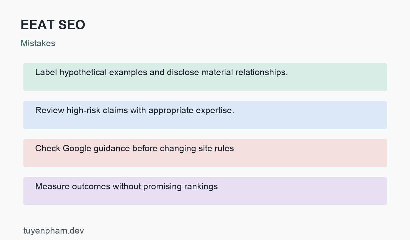 EEAT SEO: mistakes
