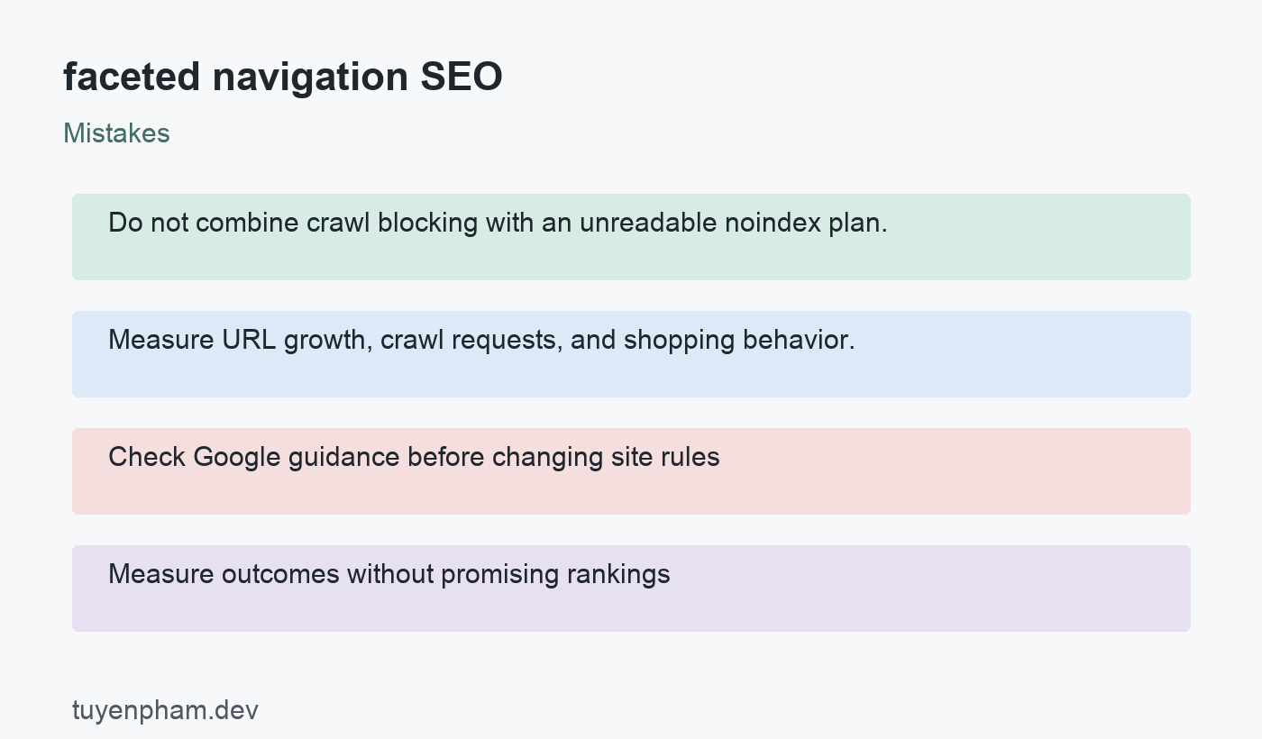 faceted navigation SEO: mistakes