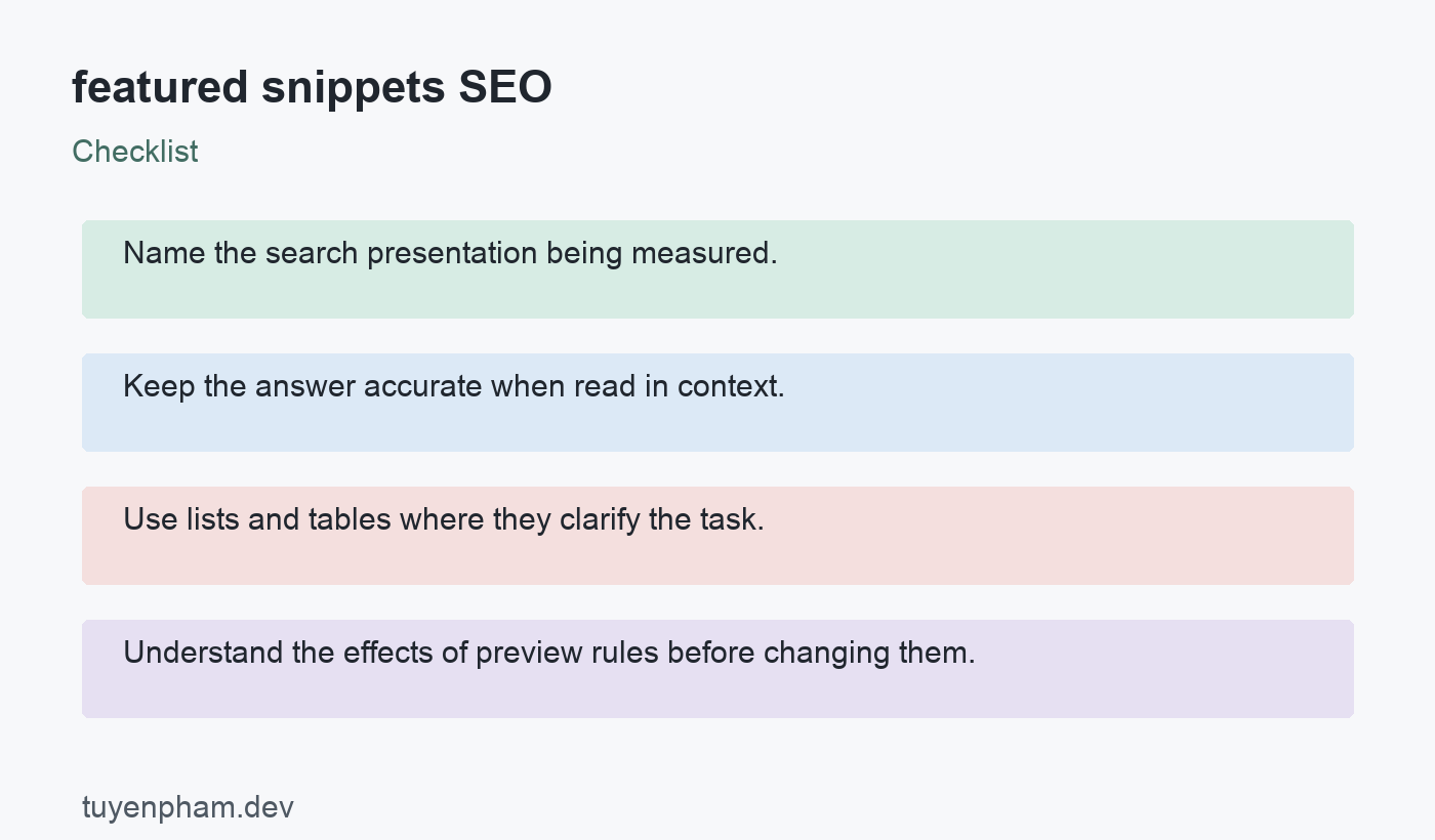featured snippets SEO: checklist