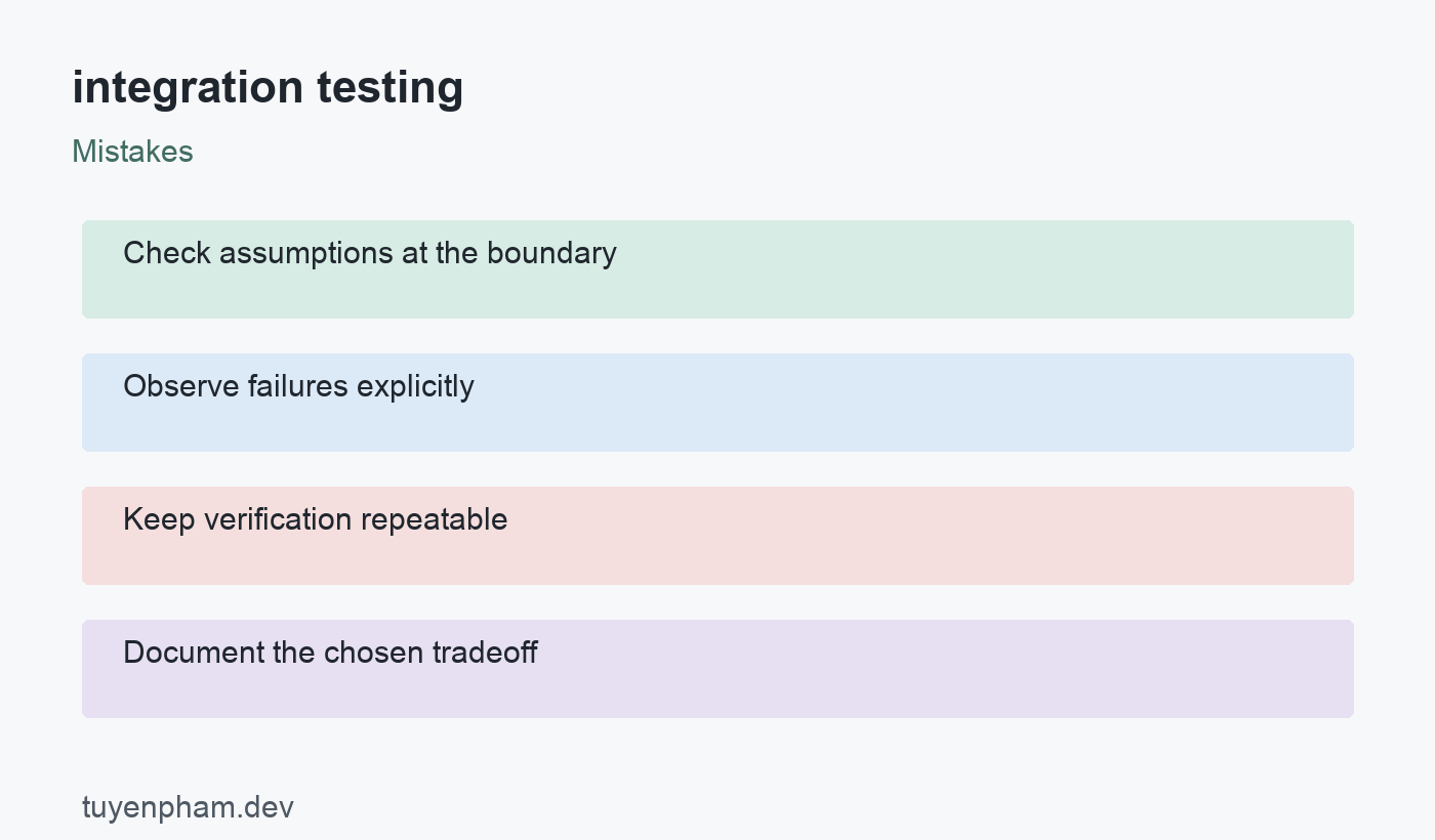 integration testing: mistakes
