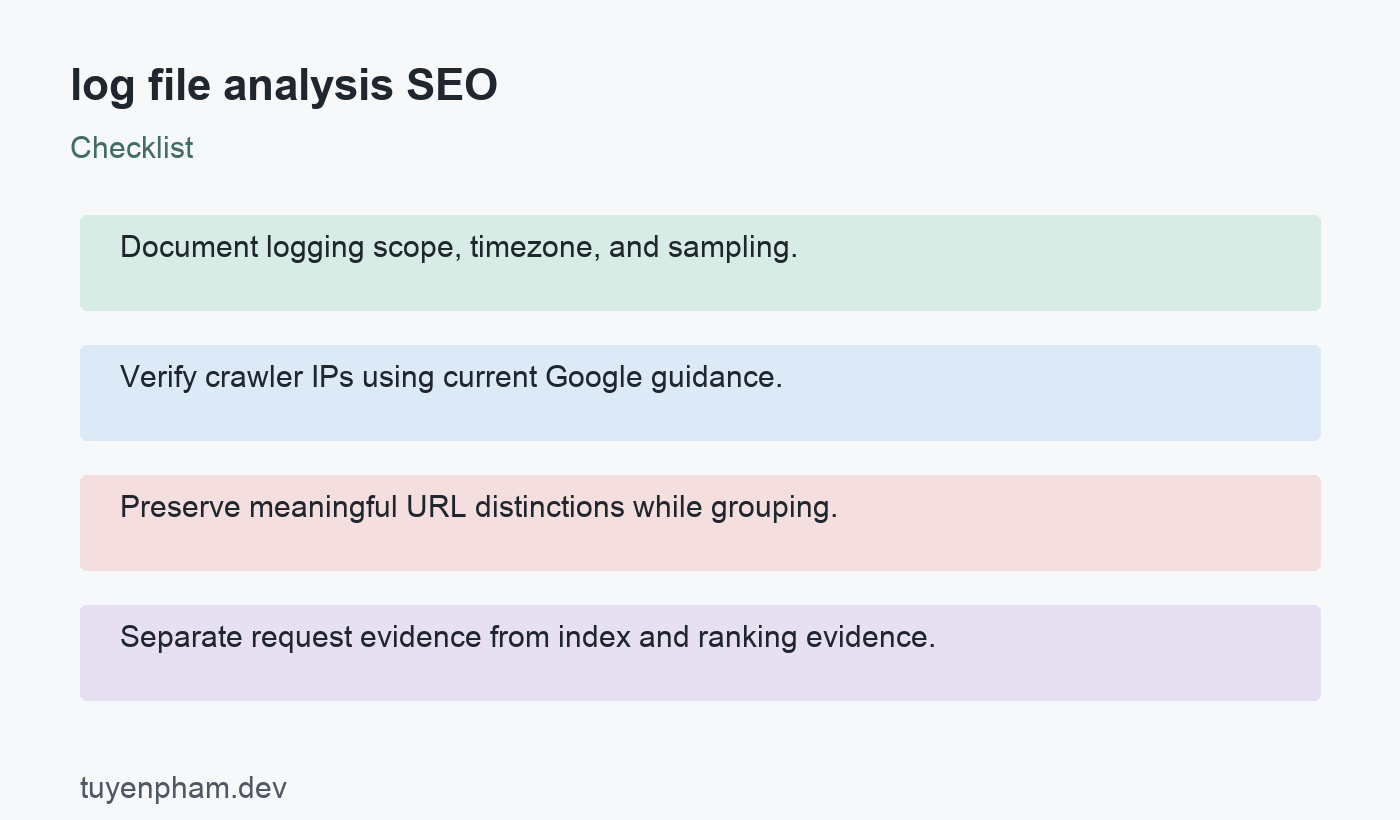 log file analysis SEO: checklist