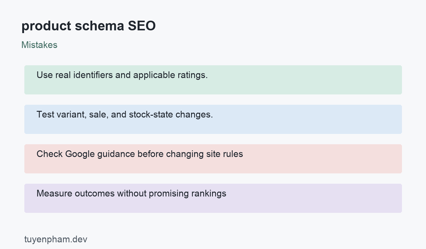 product schema SEO: mistakes