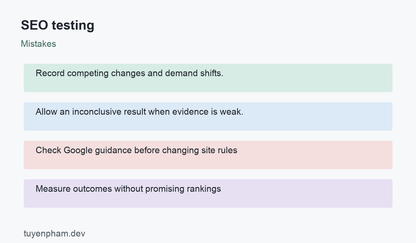 SEO testing: mistakes